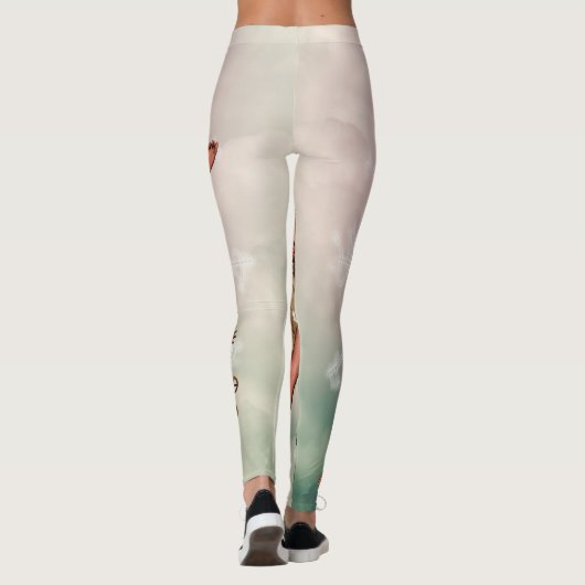 Geweldig meisje met steampunk, gouden vormgeving leggings (Achterkant)