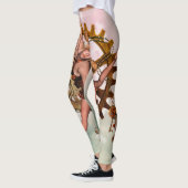 Geweldig meisje met steampunk, gouden vormgeving leggings (Links)