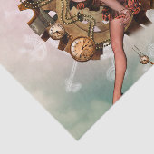 Geweldig meisje met steampunk, gouden vormgeving tissuepapier (Detail)