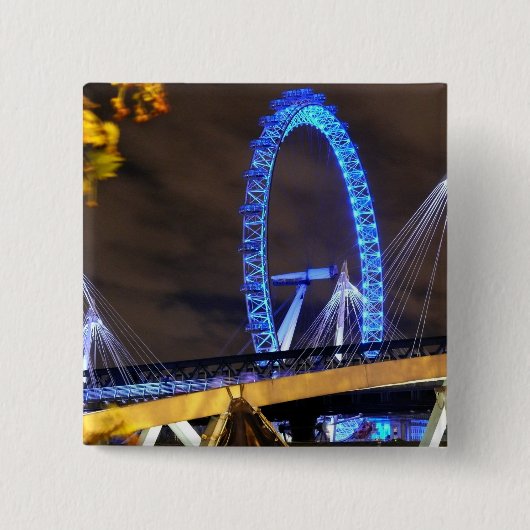 Geweldig! Millennium Wheel London Vierkante Button 5,1 Cm (Voorkant)