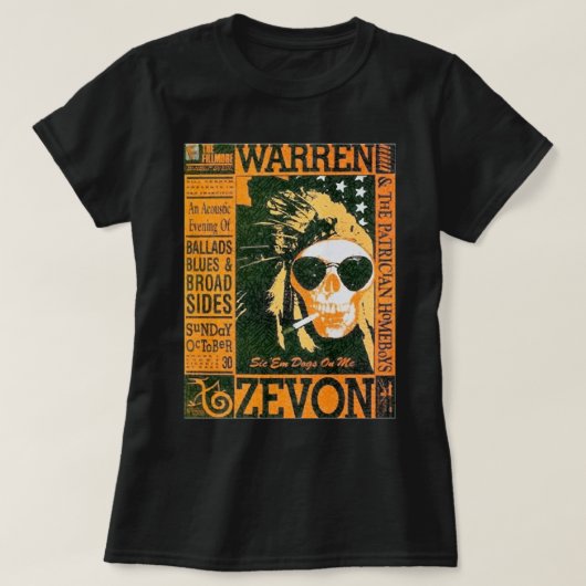 Geweldig model Warren Art Zevon Cool Graphic Cadef T-shirt (Design voorkant)