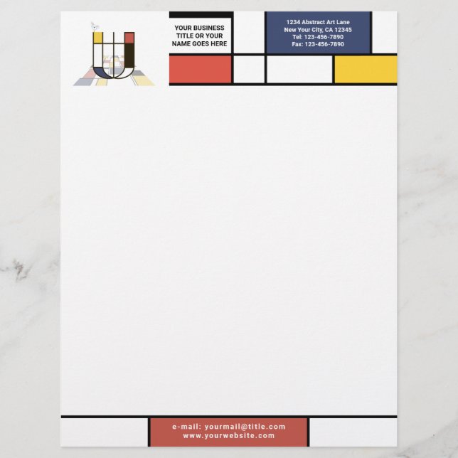 Geweldig modern kunstmonogram. Brief U Briefhoofd (Voorkant)