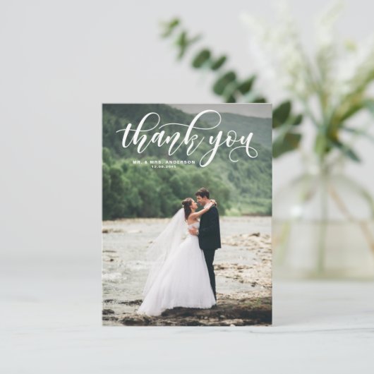 Geweldig moderne kalligrafie Berichten Dank je Briefkaart (Staand voorkant)