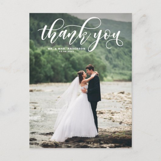 Geweldig moderne kalligrafie Berichten Dank je Briefkaart (Voorkant)