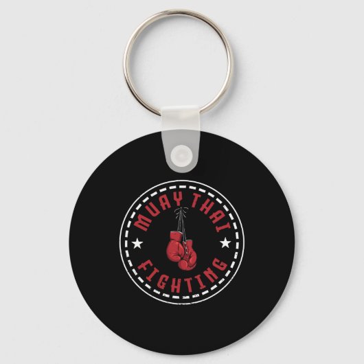 Geweldig Muay Thai-vechtontwerp Kickboxer MMA Trai Sleutelhanger (Voorkant)