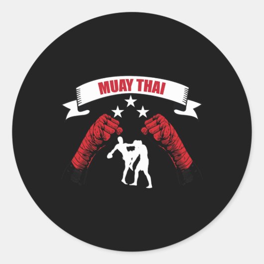 Geweldig Muay Thai Vechtontwerp Mma Training Kickb Ronde Sticker (Voorkant)
