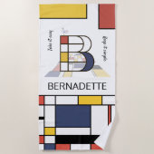 Geweldig neoplasticisme Art Monogram. Brief B Strandlaken (Voorkant)