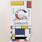 Geweldig neoplasticisme Art Monogram. Brief C Strandlaken (Voorkant)