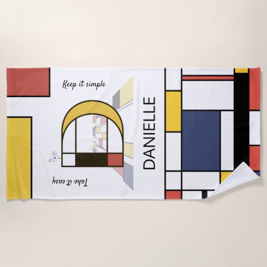 Geweldig neoplasticisme Art Monogram. Brief D Strandlaken (Voorkant)