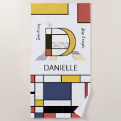 Geweldig neoplasticisme Art Monogram. Brief D Strandlaken (Voorkant)