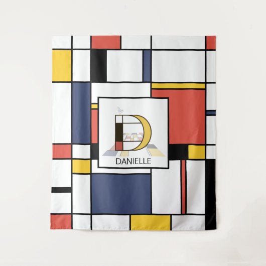 Geweldig neoplasticisme Art Monogram. Brief D Wandkleed (Voorkant)