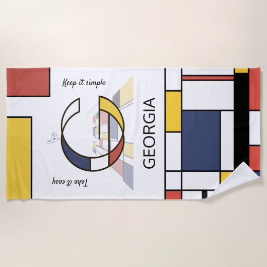 Geweldig neoplasticisme Art Monogram. Brief G Strandlaken (Voorkant)