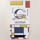 Geweldig neoplasticisme Art Monogram. Brief G Strandlaken (Voorkant)