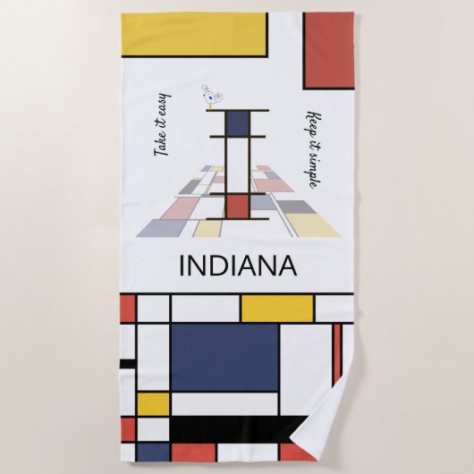 Geweldig neoplasticisme Art Monogram. Brief I Strandlaken (Voorkant)