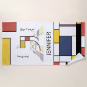 Geweldig neoplasticisme Art Monogram. Brief J Strandlaken (Voorkant)