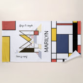 Geweldig neoplasticisme Art Monogram. Brief M Strandlaken (Voorkant)