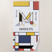 Geweldig neoplasticisme Art Monogram. Brief M Strandlaken (Voorkant)