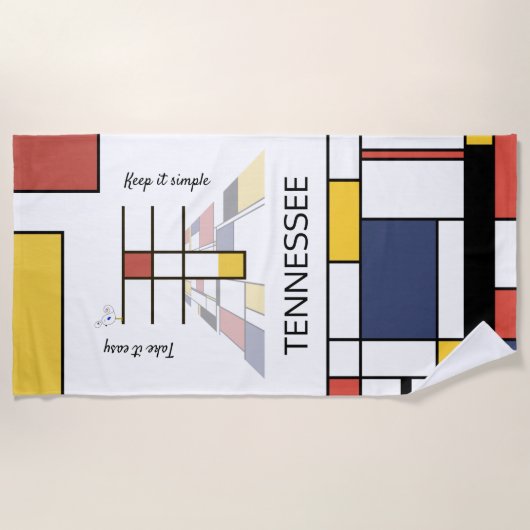 Geweldig neoplasticisme Art Monogram. Brief T Strandlaken (Voorkant)