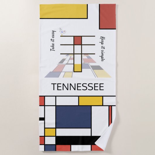 Geweldig neoplasticisme Art Monogram. Brief T Strandlaken (Voorkant)