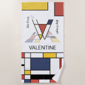 Geweldig neoplasticisme Art Monogram. Brief V Strandlaken (Voorkant)