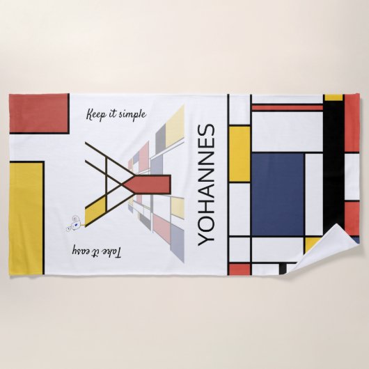 Geweldig neoplasticisme Art Monogram. Brief Y Strandlaken (Voorkant)