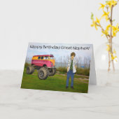 Geweldig Nephew door de strand met wollen wielen Kaart (Gele Bloem)