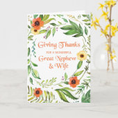 Geweldig Nephew en vrouw geven Bedankt Thanksgivin Kaart (Gele Bloem)
