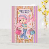 Geweldig nichtje 14e verjaardag met Schattigee win Kaart (Gele Bloem)