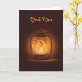 Geweldig nichtje denken aan je in Camp met Lantern Kaart (Gele Bloem)