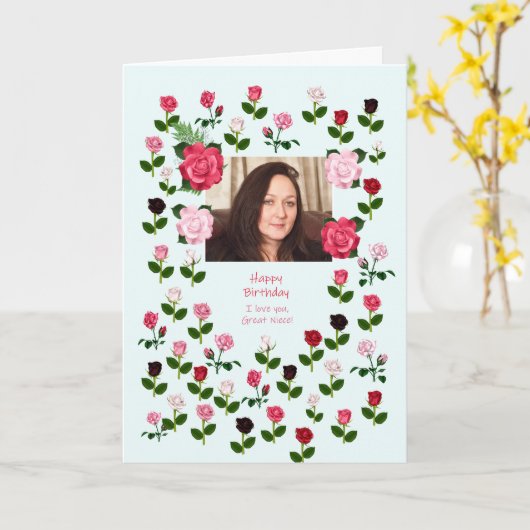 Geweldig nichtje, verjaardag, Rozen Kaart (Gele Bloem)