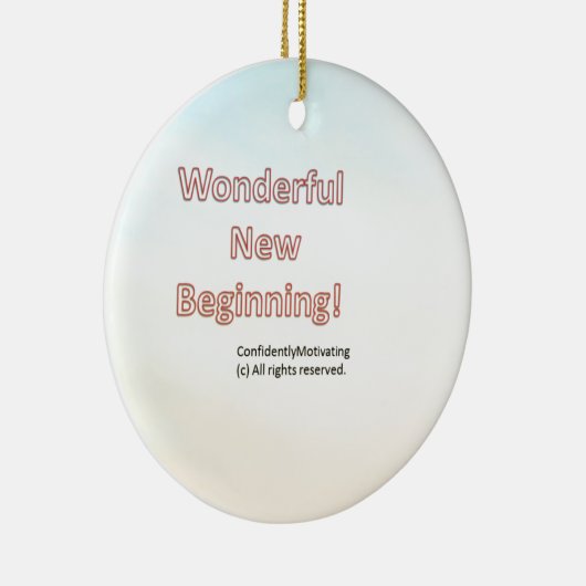 Geweldig nieuw begin keramisch ornament (Rechts)