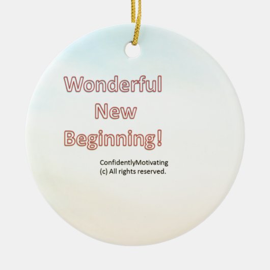 Geweldig nieuw begin keramisch ornament (Voorkant)