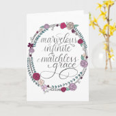 Geweldig, oneindig, matchless Grace| Hymn Lyric Kaart (Gele Bloem)