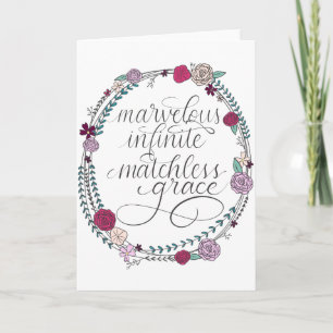 Geweldig, oneindig, matchless Grace  Hymn Lyric Kaart