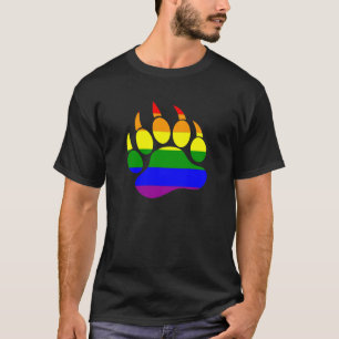 Geweldig ontwerp van berenklauw regenboogvlag t-shirt