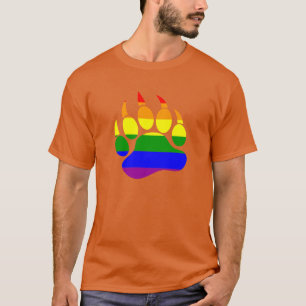 Geweldig ontwerp van berenpoot/klauw regenboogvlag t-shirt