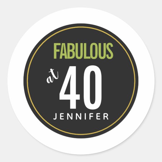 geweldig op 40 sjabloon verjaardag ronde sticker (Voorkant)