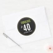 geweldig op 40 sjabloon verjaardag ronde sticker (Envelop)