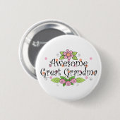 Geweldig overgrootmoeder T-shirt Ronde Button 5,7 Cm (Voorkant /achterkant)