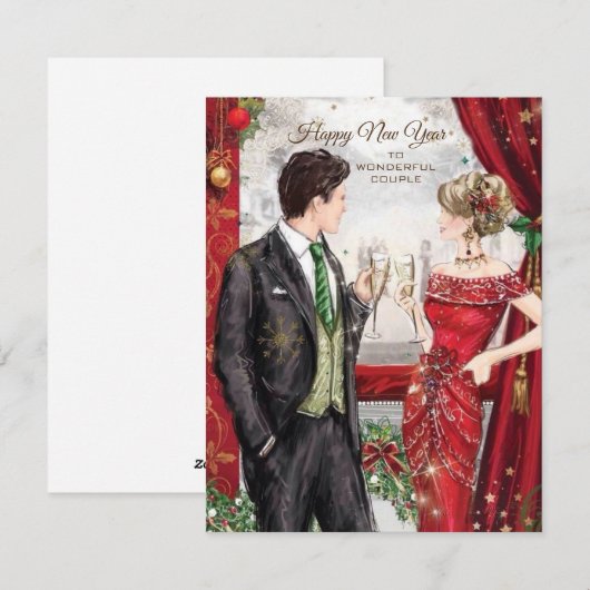 Geweldig paar feestdagenkaart (Voorkant / Achterkant)