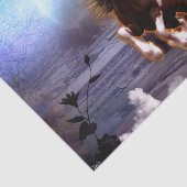 Geweldig paard met maan in de nacht tissuepapier (Detail)