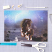 Geweldig paard met maan in de nacht tissuepapier (Craft)