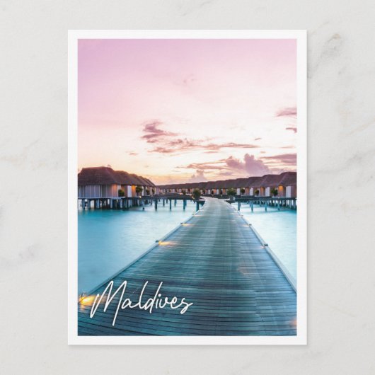 Geweldig panorama strand Malediven zonsondergang Briefkaart (Voorkant)