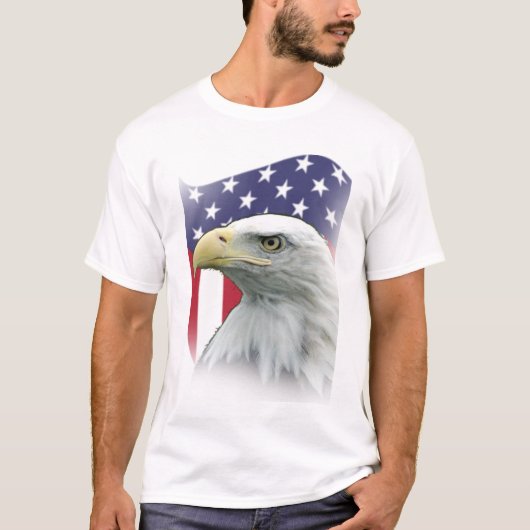 Geweldig patriottisch ontwerp Adelaar en Vlag T-shirt (Voorkant)