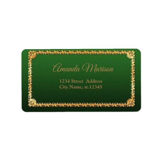 Geweldig, perfect groen met gouden Lijst Etiket (Voorkant)