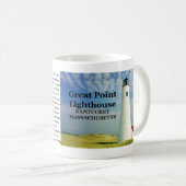 Geweldig punt vuurtoren, Nantucket MA Mok (Voorkant rechts)