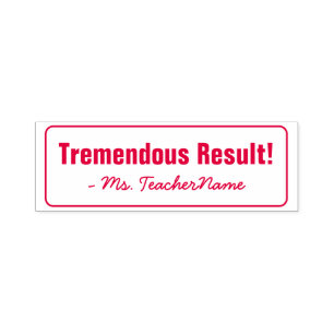 "Geweldig resultaat!" Tutor Rubber Stamp Zelfinktende Stempel
