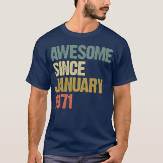 Geweldig Retro Groovy Sinds Januari 1971 vriend T-shirt
