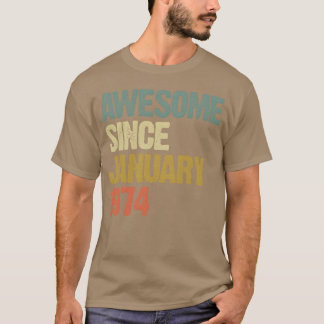 Geweldig Retro Groovy Sinds Januari 1974 vriend T-shirt