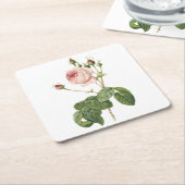 geweldig roos met kool van Redouté Kartonnen Onderzetters (Schuin)